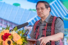 El primer ministro de Vietnam, Pham Minh Chinh, interviene en la ceremonia. (Foto: Nhan Dan)