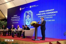 El ministro de Justicia de Vietnam, Nguyen Hai Ninh, pronuncia un discurso en el evento. (Foto: VNA)