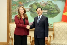 El viceprimer ministro de Vietnam Bui Thanh Son recibe a Ghada Waly, subsecretaria general de las Naciones Unidas. (Foto: VGP)