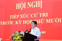 El presidente de Vietnam, Luong Cuong, habla en el encuentro. (Foto: VNA)