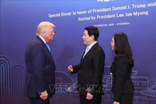 El presidente de Vietnam, Luong Cuong, y su homólogo estadounidense, Donald Trump. (Foto: VNA)