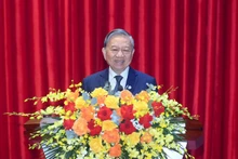 El secretario general del Partido Comunista de Vietnam, To Lam, interviene en el acto. (Foto: Nhan Dan)