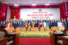 Los miembros del nuevo Buró Ejecutivo del Comité partidista en la provincia de Dong Thap. (Foto: VGP)