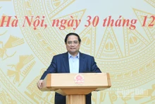 El primer ministro de Vietnam, Pham Minh Chinh, habla en la reunión. (Foto: Nhan Dan)