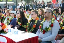 Visitantes internacionales en Phong Nha-Ke Bang, un Patrimonio Natural Mundial. (Foto: VNA)