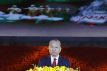 El secretario general del Partido Comunista de Vietnam, To Lam, interviene en el evento desde Cao Bang. (Foto: VNA)