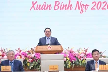 El primer ministro de Vietnam, Pham Minh Chinh, interviene en la reunión. (Foto: Nhan Dan)