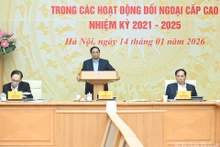 [Foto] Premier vietnamita preside conferencia gubernamental sobre actividades diplomáticas de alto nivel en el lapso 2021-2025