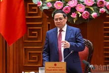 El primer ministro de Vietnam, Pham Minh Chinh, interviene en la reunión. (Foto: Nhan Dan)