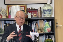 Takebe Tsutomu, asesor especial de la Alianza Parlamentaria de Amistad Japón-Vietnam y exsecretario general del Partido Liberal Democrático de Japón. (Foto: VNA)