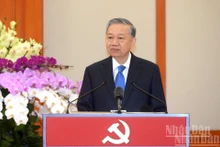 El secretario general del Partido Comunista de Vietnam, To Lam, interviene en el acto. (Foto: Nhan Dan)