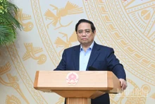 El primer ministro de Vietnam, Pham Minh Chinh, interviene en la reunión. (Foto: Nhan Dan)