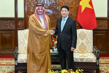 El presidente de Vietnam, Luong Cuong, recibe al embajador de Arabia Saudita, Mohammed Ismaeil A. Dahlwy.