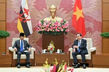 [Foto] Dirigente legislativo de Vietnam recibe al sultán de Brunéi