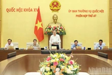 El presidente de la Asamblea Nacional de Vietnam (Parlamento), Tran Thanh Man, habla en la 47.ª reunión del Comité Permanente del Parlamento (Foto: Nhan Dan)