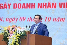 El primer ministro Pham Minh Chinh habla en el evento. (Foto: Nhan Dan)