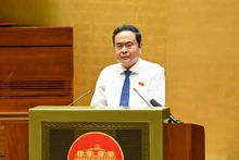 El presidente de la Asamblea Nacional de Vietnam, Tran Thanh Man, interviene en la cita. (Foto: Nhan Dan)