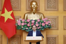 El primer ministro de Vietnam, Pham Minh Chinh, interviene en la reunión. (Foto: Nhan Dan)