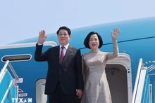 El presidente Luong cuong y su esposa (Foto: VNA)