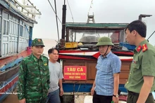 Las autoridades funcionales de Quang Tri inspeccionan periódicamente los barcos pesqueros que no cumplen los estándares requeridos (Foto: VNA)