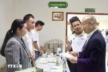 Representantes de Vietnam y Camboya se reunieron en el marco del taller celebrado el 20 de junio en Phnom Penh. (Foto: VNA)