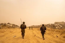 Soldados israelíes desplegados en la Franja de Gaza. (Foto: Xinhua)