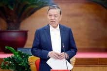 El secretario general del Partido Comunista de Vietnam, To Lam, interviene en la reunión (Foto: VNA)