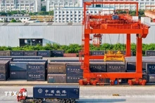 Las mercancías se recogen en el Puerto Ferroviario Internacional de Nanning, en Guangxi, antes de ser trasladadas a Vietnam en el tren internacional Vietnam-China. (Foto: VNA)