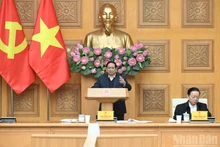 El primer ministro de Vietnam, Pham Minh Chinh, habla en la cita (Foto: Nhan Dan)