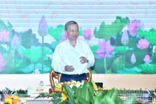 El secretario general del Partido Comunista de Vietnam (PCV), To Lam, habla en la cita (Foto: Nhan Dan)