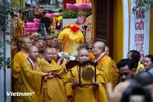Las reliquias de Buda se exhibieron en la Pagoda Quan Su (Hanoi) del 13 al 16 de mayo pasado (Foto: VNA)