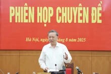 El secretario general del Partido Comunista de Vietnam, To Lam, interviene en la cita (Foto: VNA)