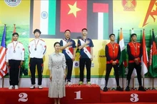 Con un total de 46 medallas, incluidos 14 de oro, 16 de plata y 16 de bronce, el equipo de Vietnam conquista el primer lugar en la clasificación general del Campeonato Asiático de Muay 2025 (Foto: VNA)