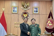 El viceministro de Defensa de Vietnam, teniente general Hoang Xuan Chien, y el viceministro de Defensa de Indonesia, Donny Ermawan Taufanto. (Foto: VNA)
