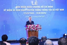 El secretario general del Partido Comunista de Vietnam (PCV), To Lam, habla en el acto (Foto: VNA)