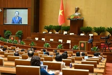 El presidente de la Asamblea Nacional de Vietnam, Tran Thanh Man, habla en la cita (Foto: Nhan Dan)