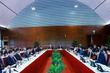 Los delegados debaten los proyectos de documentos presentados al XIV Congreso Nacional del Partido (Foto: VNA)