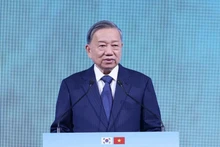 El secretario general del Partido Comunista de Vietnam, To Lam, interviene en el evento. (Foto: VNA)