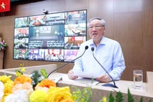 El vice primer ministro permanente de Vietnam, Nguyen Hoa Binh, interviene en la conferencia. (Fotografía: VNA)