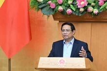 El primer ministro de Vietnam, Pham Minh Chinh, interviene en la reunión. (Foto: Nhan Dan)