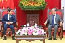 [Foto] Líder partidista de Vietnam recibe a enviado especial del presidente de Corea del Sur