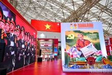 El espacio del periódico Nhan Dan en la exposición. (Foto: Nhan Dan)