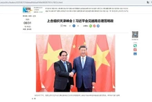 La Agencia Xinhua informa sobre la reunión entre el secretario general del Partido Comunista y presidente de China, Xi Jinping, y el primer ministro vietnamita Pham Minh Chinh. (Foto: VNA)