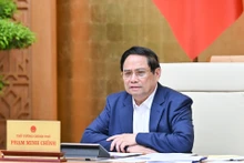 El primer ministro de Vietnam, Pham Minh Chinh, interviene en la reunión. (Foto: Nhan Dan)