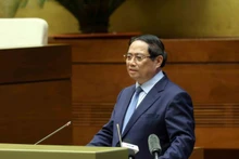 El primer ministro de Vietnam, Pham Minh Chinh, interviene en la cita. (Foto: VNA)