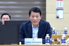 El general Luong Tam Quang, miembro del Buró Político del Comité Central del Partido Comunista de Vietnam y ministro de Seguridad Pública, interviene en la reunión. (Fotografía: cand.com.vn)