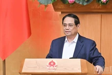 El primer ministro de Vietnam, Pham Minh Chinh, interviene en la cita. (Fotografía: Nhan Dan)