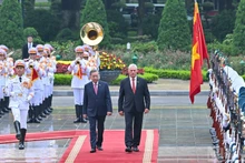 [Foto] Líder del PCV preside recepción ceremonial a máximo dirigente de Cuba
