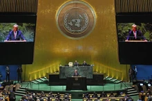 El secretario general de la ONU, Antonio Guterres, habla durante una sesión de la Asamblea General de la ONU en su sede de Nueva York. (Fotografía: Xinhua)