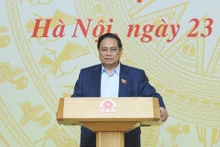 El primer ministro de Vietnam, Pham Minh Chinh, habla en la cita. (Fotografía: Nhan Dan)